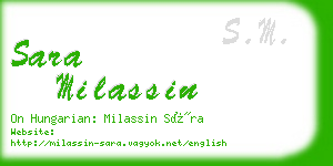 sara milassin business card